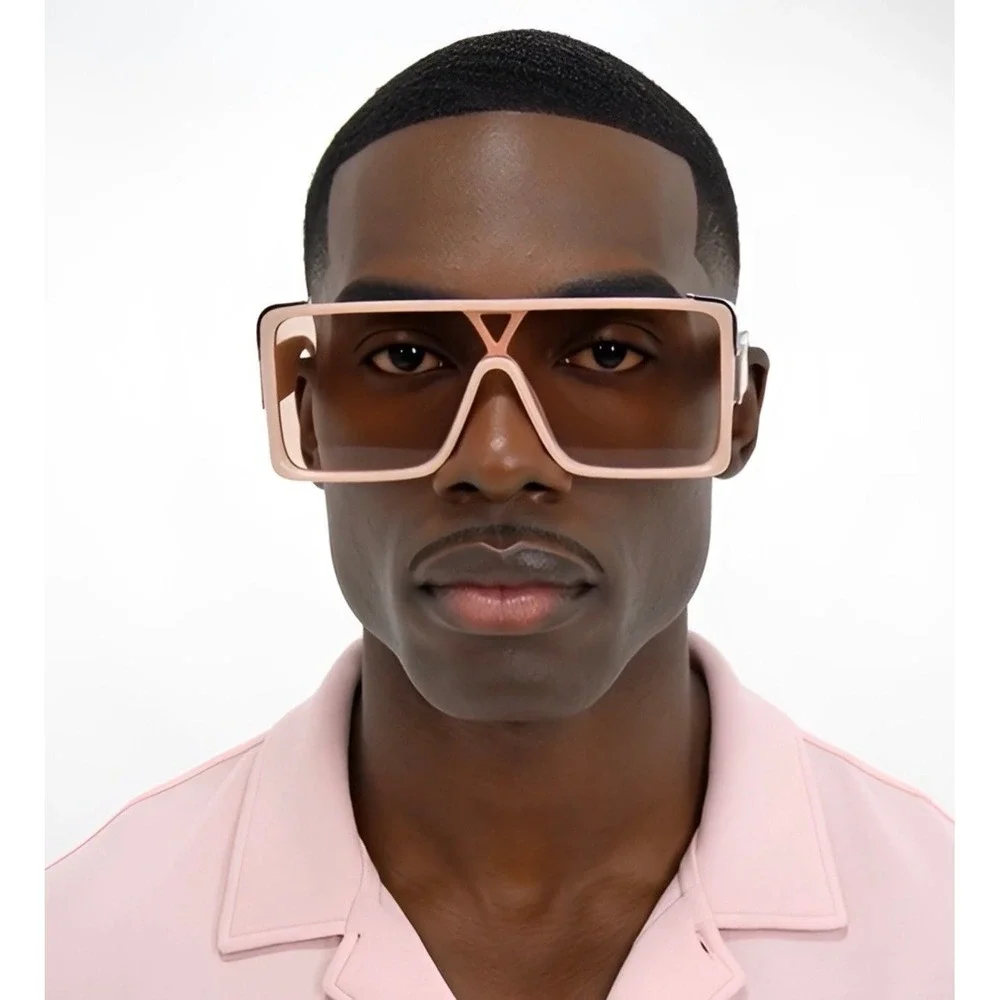 Oversized Square Sunglasses Fashion Beige‎ Frame Men Beach Trendy Lentes Gafas